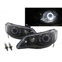 CrazyTheGod CSX 2006-2011 Sedan 4D Guide LED Angel-Eye Projector Headlight Headlamp W/ Motor Smoke Taiwan for ACURA RHD
