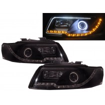 CrazyTheGod A4 A4/S4 B6 8E 2001-2005 4D/5D CCFL Projector R8Look Headlight Headlamp Black for AUDI LHD