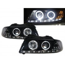 CrazyTheGod A4 A4/S4 B5 8D First generation 1999-2001 Facelift Sedan/Wagon 4D/5D Projector LED Headlight Headlamp Black US for AUDI RHD