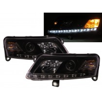 CrazyTheGod A6 C6 4F Third generation 2004-2008 Sedan/Wagon 4D/5D R8Look LED Bar HID Headlight Headlamp for AUDI LHD
