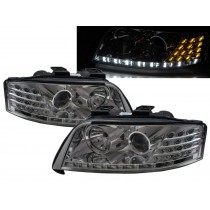 CrazyTheGod A6/S6 C5 4B 1997-2001 PRE-FACELIFT Sedan/Wagon 4D/5D Projector R8Look W/O Motor Headlight Headlamp Chrome for AUDI LHD