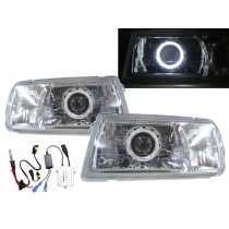 CrazyTheGod Sunrunner First generation 1988-1998 SUV 3D/5D Guide LED Angel-Eye Projector Headlight Headlamp Chrome V2 for Asuna LHD