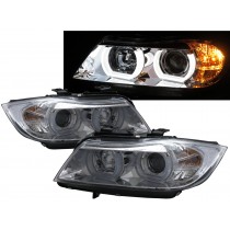 CrazyTheGod 3-Series E90/E91 Fifth generation 2005-2008 PRE-FACELIFT Sedan/Wagon 4D/5D 3D Angel Eye Projector HID Headlight Headlamp Chrome for BMW LHD