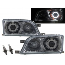 CrazyTheGod MB100/MB140 631/661 1999-2004 Minibus/VAN 4D Guide LED Angel-Eye Projector Headlight Headlamp Chrome for Mercedes-Benz RHD