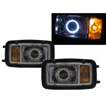 CrazyTheGod TRUCK-NG NG80 1980-1991 Truck 2D Guide LED Angel-Eye Projector HID Headlight Headlamp Chrome for Mercedes-Benz RHD