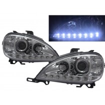 CrazyTheGod M-CLASS W163 2002-2005 FACELIFT SUV 5D LED Bar Projector Headlight Headlamp Chrome for Mercedes-Benz LHD