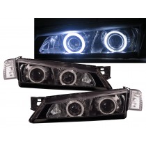 CrazyTheGod Silvia S14 200SX Second generation 1997-1998 Coupe 2D CCFL Projector Headlight Headlamp Black V2 for NISSAN RHD