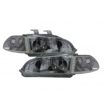 CrazyTheGod CIVIC EG/EH/EJ Fifth generation 1992-1995 Sedan 4D Clear W/ Corner Lamp Headlight Headlamp Chrome V1 for HONDA LHD