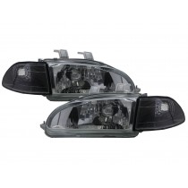 CrazyTheGod CIVIC EG/EH/EJ Fifth generation 1992-1995 Sedan 4D Clear W/ Corner Lamp Headlight Headlamp Chrome V2 for HONDA LHD