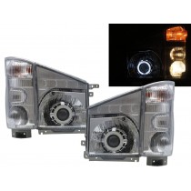 CrazyTheGod ELF 100P N-SERIES NJR85 Sixth generation 2007-present Truck CCFL Projector W/ Corner Lamp Headlight Headlamp Chrome for ISUZU LHD