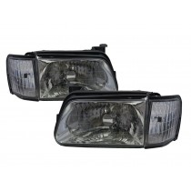 CrazyTheGod Faster TF Third generation 1998-2002 Facelift Pickup 4D Clear W/ Corner Lamp Headlight Headlamp Chrome for ISUZU LHD