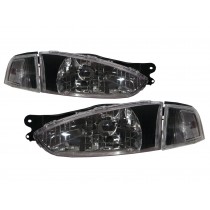 CrazyTheGod Colt 1995-2002 Hatchback 3D Clear Headlight Headlamp Black for Mitsubishi LHD