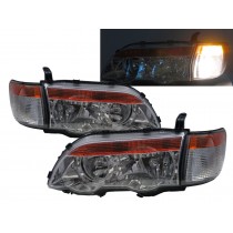 CrazyTheGod Space Gear Fourth generation 2005-2008 Facelift Minivan 4D Clear W/ Corner Lamp Headlight Headlamp Chrome V1 for Mitsubishi LHD
