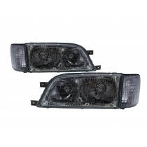 CrazyTheGod Istana 1995-2004 Minibus/VAN 4D Clear W/ Corner Lamp Headlight Headlamp Chrome for SsangYong LHD