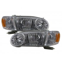 CrazyTheGod Corolla E110 Eighth generation 2001-2002 FACELIFT Sedan/Wagon 4D Clear Headlight Headlamp Chrome US for TOYOTA LHD