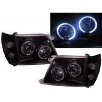 CrazyTheGod LAND CRUISER PRADO FJ90 Second generation 1996-2003 SUV 2D/4D Halo W/ Corner Lamp Headlight Headlamp Black for TOYOTA RHD