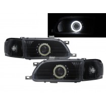CrazyTheGod TERCEL L50 Fifth generation 1995-1999 PRE-FACELIFT Sedan 4D COB Bi-Projector Headlight Headlamp Black for TOYOTA RHD