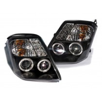 CrazyTheGod C2 2003-2009 Hatchback 3D Halo Projector Headlight Headlamp Black for CITROEN LHD