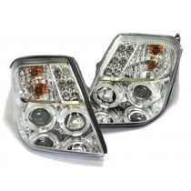 CrazyTheGod C2 2003-2009 Hatchback 3D Halo Projector Headlight Headlamp Chrome for CITROEN LHD