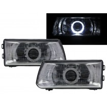 CrazyTheGod Dodge 1000 1999-present VAN 4D Guide LED Angel-Eye Projector Headlight Headlamp Chrome for DODGE LHD