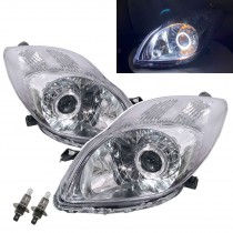 CrazyTheGod Charade XP90 Second generation 2011-2013 Facelift Hatchback 3D/5D Guide LED Angel-Eye Projector Halogen Headlight Headlamp Chrome for DAIHATSU
