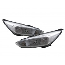 CrazyTheGod Focus C346 Third generation 2015-2018 FACELIFT Sedan/Hatchback/Wagon 4D/5D Clear Headlight Headlamp Chrome EU for FORD LHD