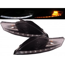 CrazyTheGod Mondeo BA7 MK4 2007-2014 Projector HEADLIGHT LED R8Look BLACK for FORD RHD