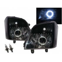 CrazyTheGod Explorer ll Second generation 2003-2010 Pickup 2D/4D Guide LED Angel-Eye Projector Headlight Headlamp Black for Foday LHD