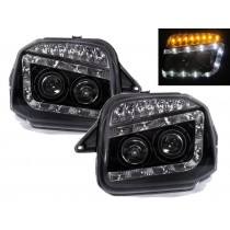 CrazyTheGod Jimny 1998-2018 SUV 2D Projector LED R8Look Headlight Headlamp Black for CHEVROLET CHEVY RHD