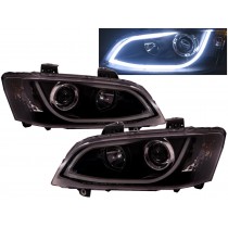 CrazyTheGod Lumina/Omega 2007-2013 Sedan 4D LED Bar R8Look Headlight Headlamp Black V2 for CHEVROLET CHEVY RHD