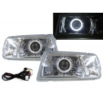 CrazyTheGod Tracker First generation 1988-1998 Convertible/SUV 2D/4D Guide LED Angel-Eye Projector Headlight Headlamp Chrome V2 for CHEVROLET CHEVY RHD