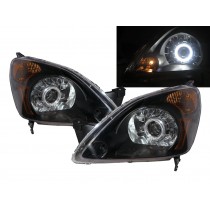 CrazyTheGod CR-V CRV RD4-RD7 Second generation 2002-2004 Pre-Facelift Wagon 4D Guide LED Angel-Eye Projector Headlight Headlamp Black V3 for HONDA RHD