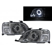 CrazyTheGod CR-V CRV RD1-RD3 First generation 1996-2001 SUV 5D Guide LED Angel-Eye Projector Headlight Headlamp Chrome for HONDA LHD