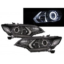 CrazyTheGod FIT/JAZZ Third generation 2013-ON Hatchback 5D CCFL Projector Headlight Headlamp Black for HONDA LHD