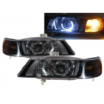 CrazyTheGod La Great RL1 Second generation 1999-2004 SUV 5D Guide LED Angel-Eye Projector Headlight Headlamp Black V2 for HONDA RHD