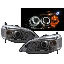 CrazyTheGod CIVIC Seventh generation 2001-2003 Sedan 2D/4D Angel-Eye Projector Headlight Headlamp Chrome for HONDA RHD