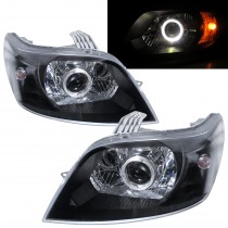CrazyTheGod Barina TK Fifth generation 2009-2011 FACELIFT Hatchback 3D Guide LED Angle-Eye Projector Headlight Headlamp Black US for HOLDEN LHD