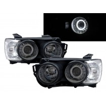 CrazyTheGod Barina TM Sixth generation 2012-2016 PRE-FACELIFT Sedan/Hatchback 4D/5D Guide LED Angel-Eye Projector Headlight Headlamp Black EU for HOLDEN RHD