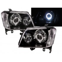 CrazyTheGod Colorado RC First generation 2008-2012 FACELIFT Pickup 4D Guide LED Angel-Eye Projector Headlight Headlamp Black for HOLDEN LHD