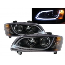 CrazyTheGod Commodore VE Fourth generation 2010-2013 Facelift Sedan/Wagon/Coupe 2D/4D/5D LED Bar R8Look Headlight Headlamp Black for HOLDEN LHD