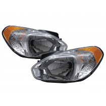 CrazyTheGod Accent/Verna MC Third generation 2005-2011 Sedan/Hatchback 3D/4D Clear Headlight Headlamp Chrome V2 for HYUNDAI LHD