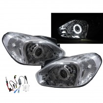 CrazyTheGod Accent/Verna MC Third generation 2005-2011 Sedan/Hatchback 3D/4D Guide LED Angel Eye Projector Headlight Headlamp Chrome V1 for HYUNDAI LHD