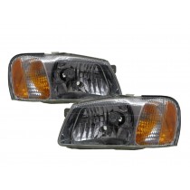 CrazyTheGod Accent/Verna LC Second generation 1999-2003 PRE-FACELIFT Sedan 4D Clear Headlight Headlamp Chrome V2 for HYUNDAI LHD