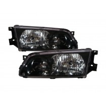 CrazyTheGod H-1 A1 First generation 1997-2004 Pre-Facelift Minibus/VAN 4D Clear Headlight Headlamp Black for HYUNDAI LHD