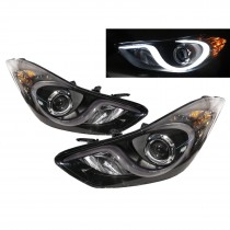 CrazyTheGod Langdong Fifth generation 2012-2016 Sedan 4D Projector R8Look Headlight Headlamp Black for HYUNDAI RHD