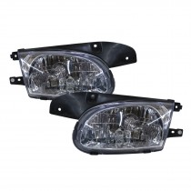 CrazyTheGod Pony 1998-1999 Sedan/Hatchback 4D/5D Clear Headlight Headlamp Chrome for HYUNDAI LHD