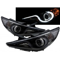 CrazyTheGod SONATA YF Sixth generation 2009-2014 Sedan 4D LED Bar Halogen Headlight Headlamp Black for HYUNDAI RHD