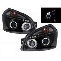 CrazyTheGod TUCSON JM First generation 2004-2009 SUV 5D LED Halo Projector Headlight Headlamp Black for HYUNDAI RHD