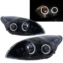 CrazyTheGod i30 FD First generation 2007-2012 Hatchback 5D Guide LED Angle-Eye Projector Headlight Headlamp Black for HYUNDAI LHD