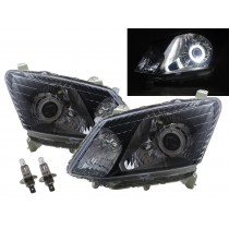 CrazyTheGod D-Max RT50 Second generation 2012-2015 Pre-Facelift Pickup Truck/Ute/Bakkie 2D/4D Guide LED Angel-Eye Projector Headlight Headlamp Black for ISUZU RHD